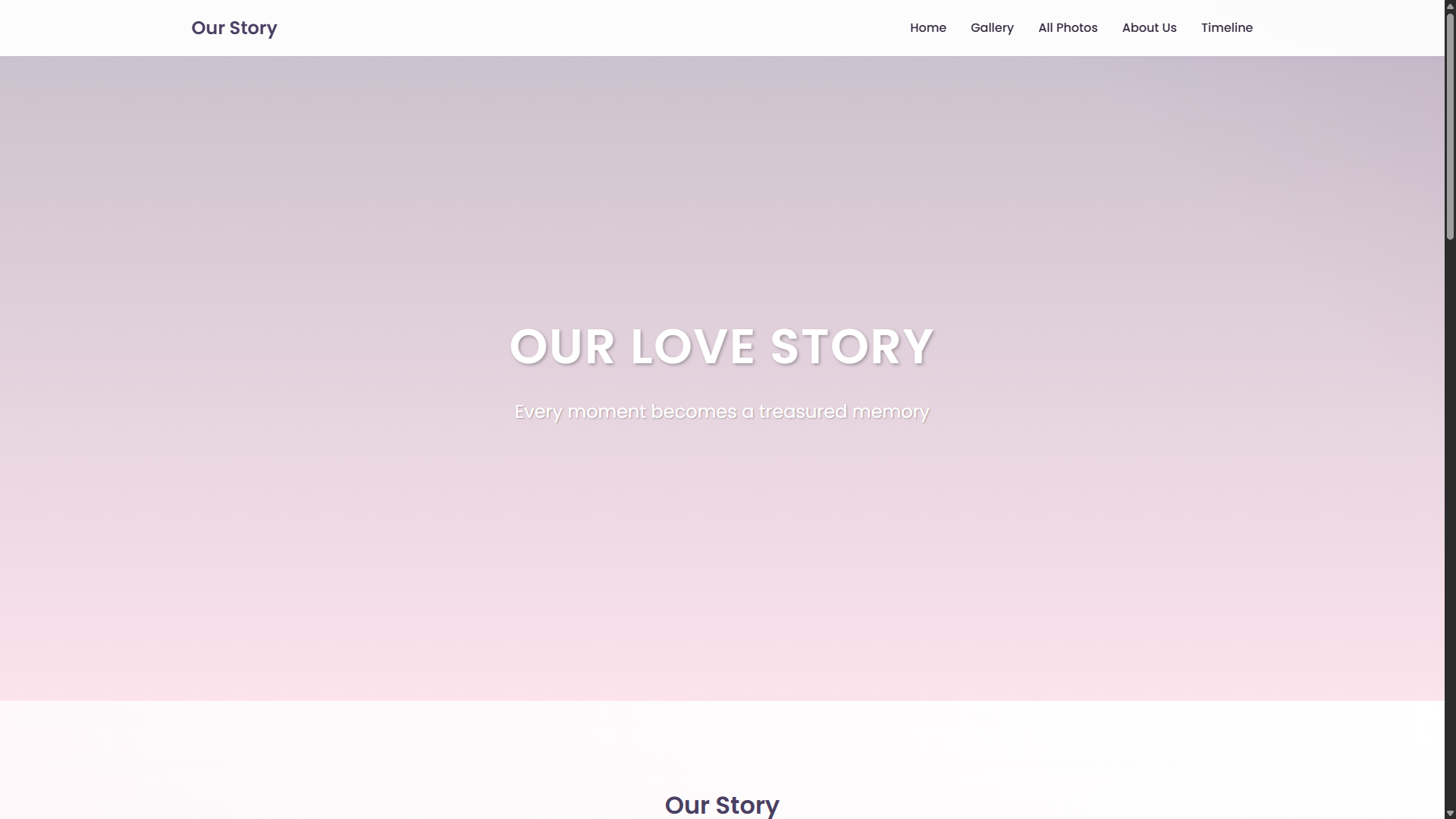 Project preview image for Gallery For Couple website